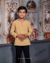 ZAYN MALEEQ KURTA KIDS (GOLD BROWN)